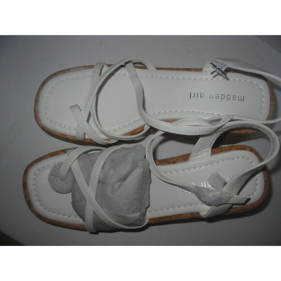 Madden Girl White Cork Wedge Sandals Size 10M - All Man-Made Material - Picture 1 of 5